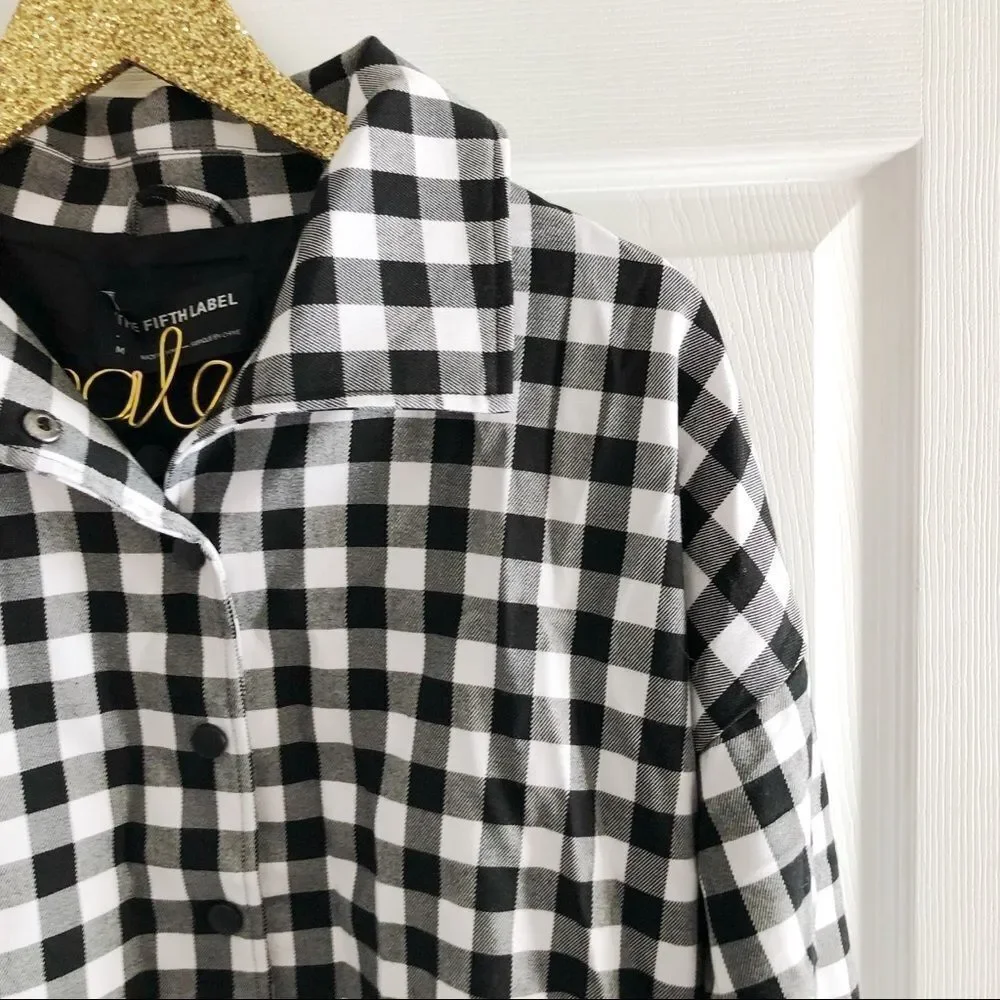 NWT The Fifth Label Black Gingham Bomber Jacket M